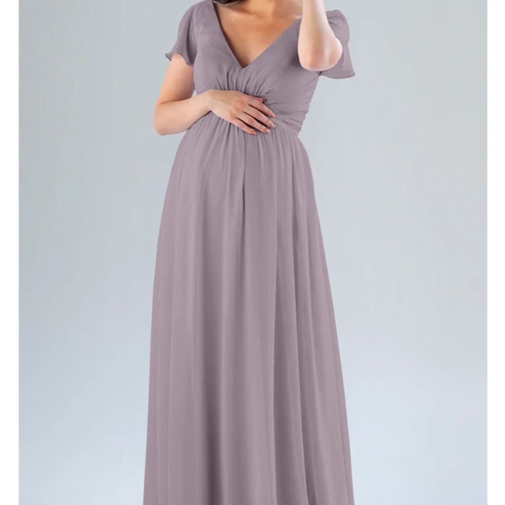 Bridesmaid Dress Size 8 French Lilac Chiffon - Tailored Hem Kennedy Blue